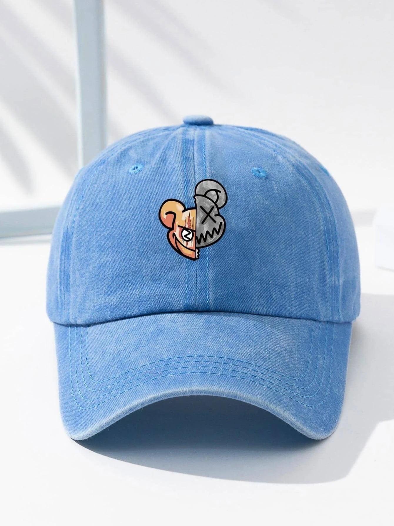 1Pc Men Cartoon Bear Pattern Baseball Cap for Daily Life Casual