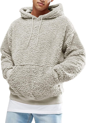 Mens  Sherpa Pullover Hoodie