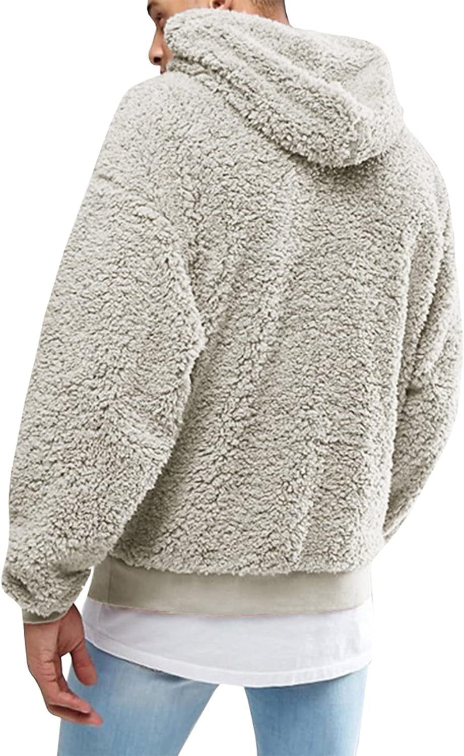 Mens  Sherpa Pullover Hoodie