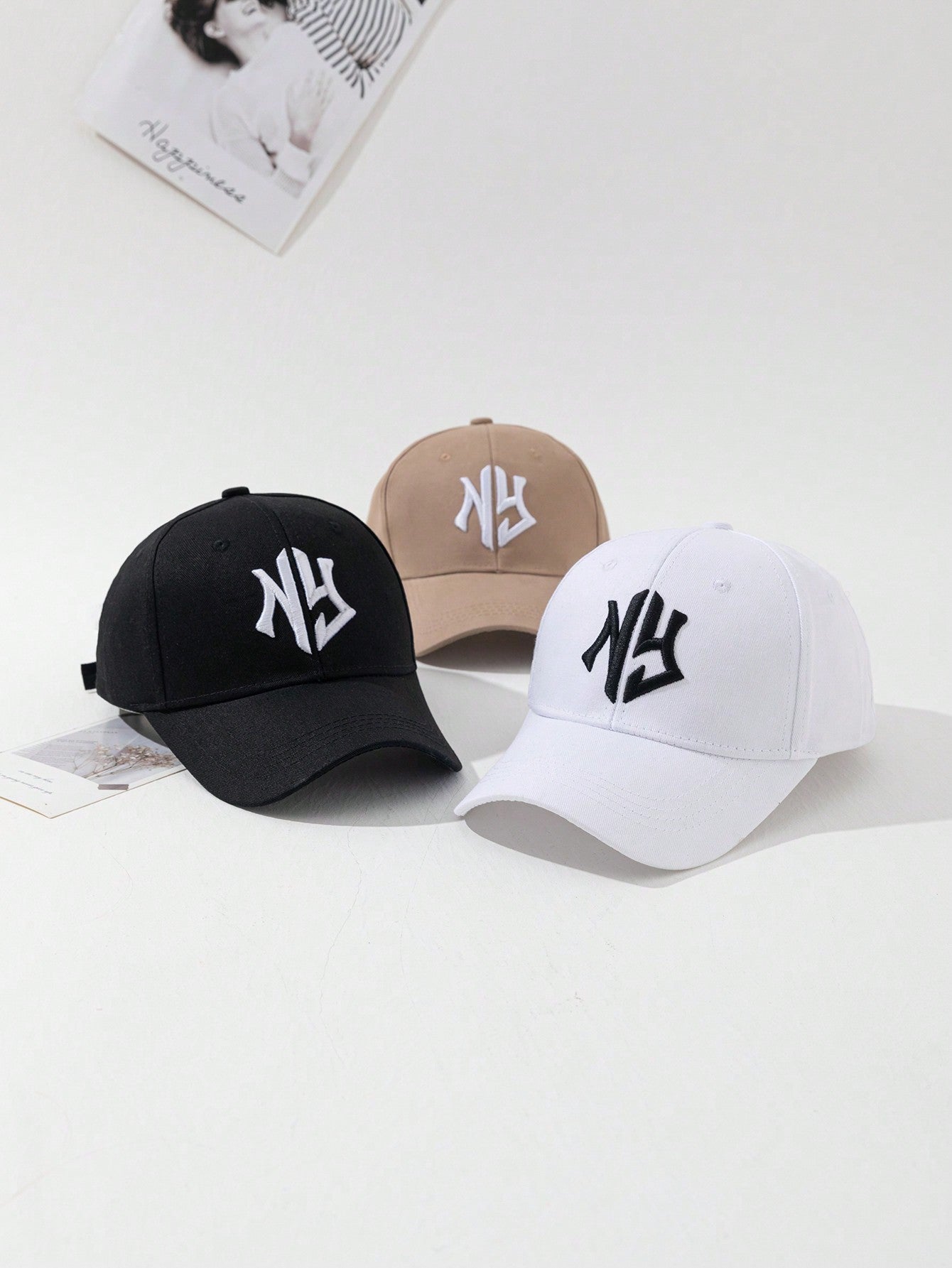 1Pc or 3Pcs Unisex Fashion 3D Embroidered NY Baseball Cap in Solid Color, Breathable and Sun-Proof for Spring/Summer Daily Outfit