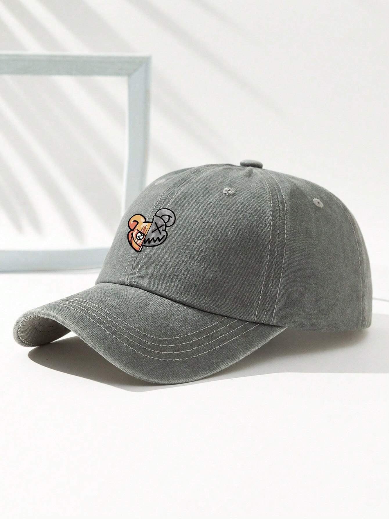 1Pc Men Cartoon Bear Pattern Baseball Cap for Daily Life Casual