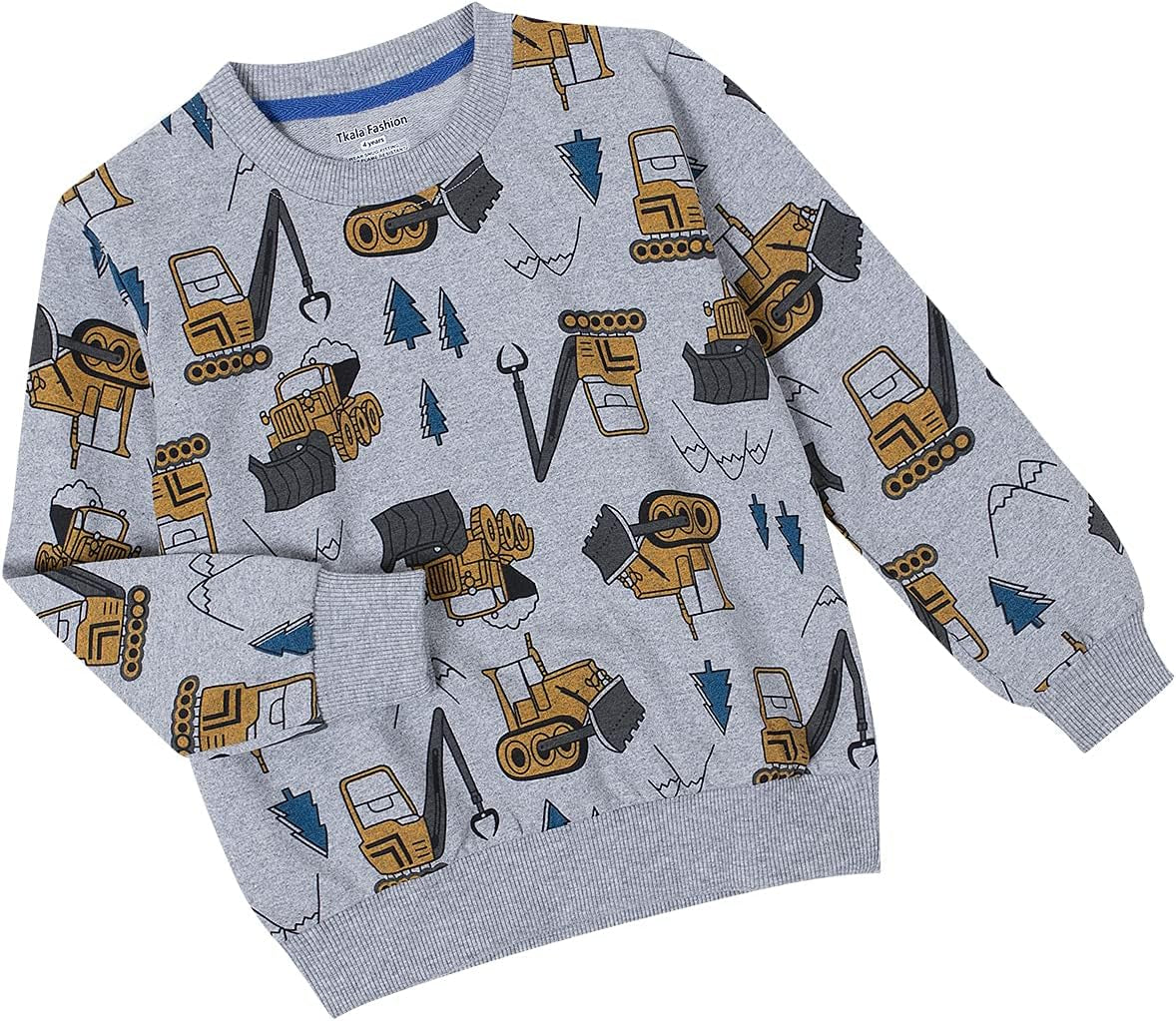 Boys Long Sleeve Sweatshirts Pullover Toddler Winter Crewneck Clothes