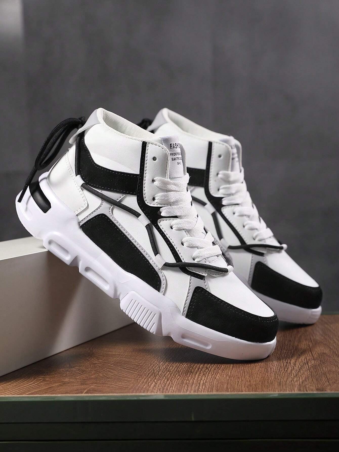 Men'S Fashionable Color-Contrast Letter Pattern Anti-Slip & Breathable Outdoor Dual-Use Sports Shoes