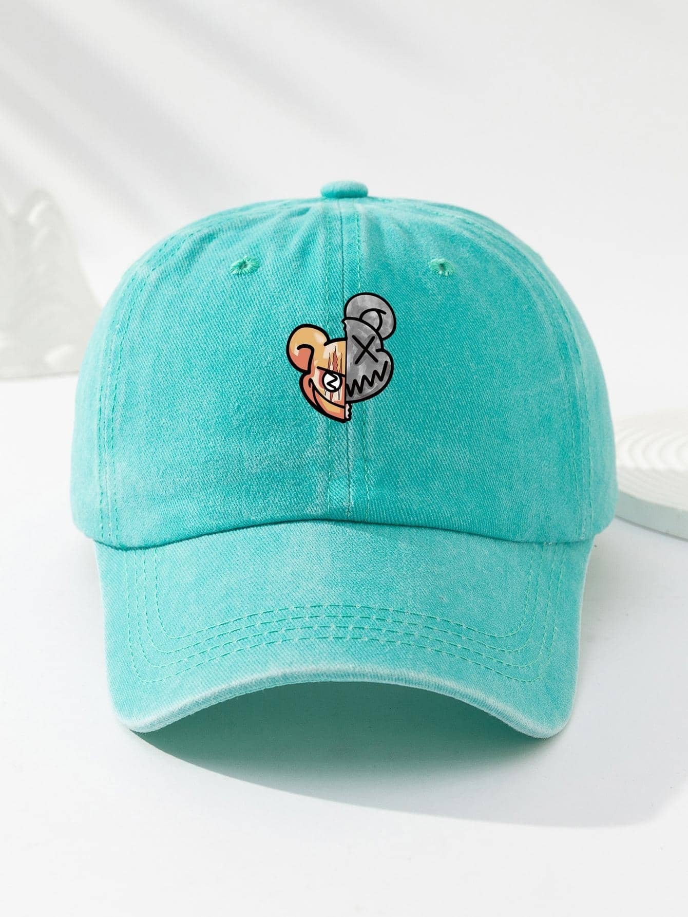 1Pc Men Cartoon Bear Pattern Baseball Cap for Daily Life Casual